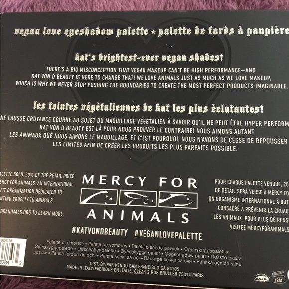 NWT Kat Von D (Vegan ) “LOVE “ Eyeshadow Palette - Picture 6 of 13